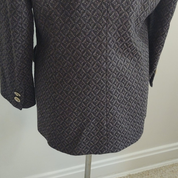 Liz Claiborne Suits Grey Diamond Pattern Blazer Sz 12 - Picture 9 of 11